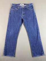 Levis 505 Jeans Mens 34x31 Blue Regular Fit Straight Leg Tag 36x32 - £17.80 GBP