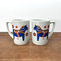 Set of 2, Bergquist Imports Blue Dala Horse Coffee Mugs, Berggren - $29.99