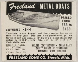 1955 Print Ad Freeland Sons Metal Boats Made in Sturgis,Michigan - £6.67 GBP