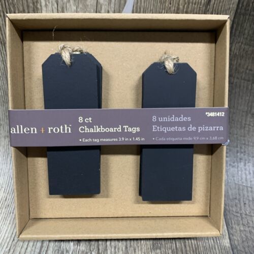 Chalkboard Tags 8ct Hanging Wooden Mini Signs, Vertical Style 3.9” X  1.45” - $9.90