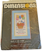 Cross Stitch Kit Dimensions Stamped Believe in Your Dreams 3053 Vintage 1985 NIP - $12.07