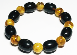 Genuine Baltic Amber Bracelet Natural Baltic Multicolour amber beads pressed - £42.83 GBP