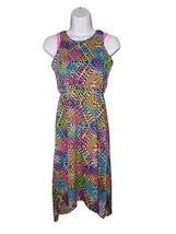 Squeeze Multicolored Festive Elastic Waist Lace Sleeveless Maxi Dress sz L - €15,13 EUR