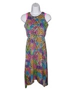 Squeeze Multicolored Festive Elastic Waist Lace Sleeveless Maxi Dress sz L - €15,10 EUR