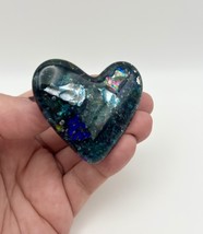 Handmade Dichroic Glass Heart Object de Arté Keepsake- “You Are Loved&quot; #324 - $45.00