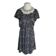 Items Vintage Classy Sheer Dress ~ Blue &amp; White ~ Sz 8 ~ Below Knee - £17.71 GBP
