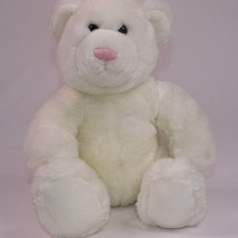 Vintage BAB Old Style Cloth Tag White Plush Teddy Bear By Build A Bear Rare - $13.31