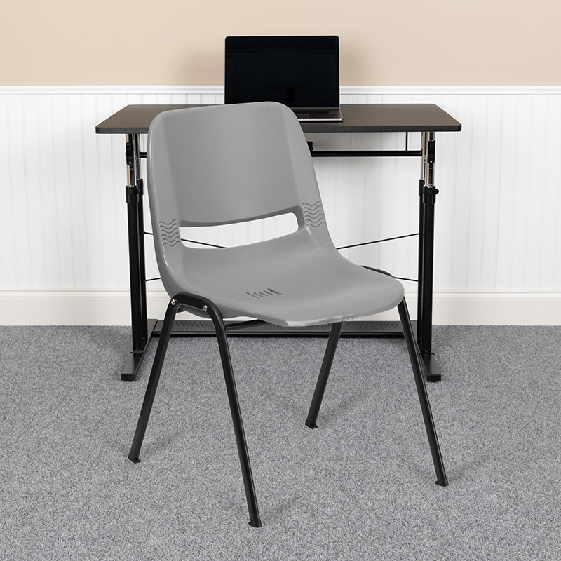 Gray Plastic Stack Chair RUT-EO1-GY-GG