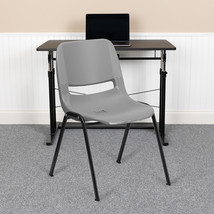 Gray Plastic Stack Chair RUT-EO1-GY-GG - £74.94 GBP