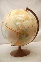 Globemaster World Map 3D Topography Globe Stand Man Cave Vintage - $59.39