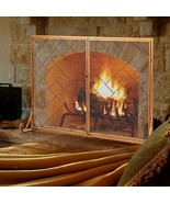 3-Panel Folding Wrought Iron Fireplace Screen with Doors and 4 Pieces To... - £134.00 GBP