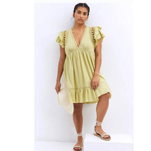 New Anthropologie Ruffled Lace Mini Dress $160 X-SMALL Sagebrush XS/S - $64.80