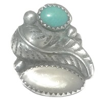 Vintage Turquoise MOP Sterling Silver Southwest Tribal Ring Size 6.25 6.8g  - $57.42