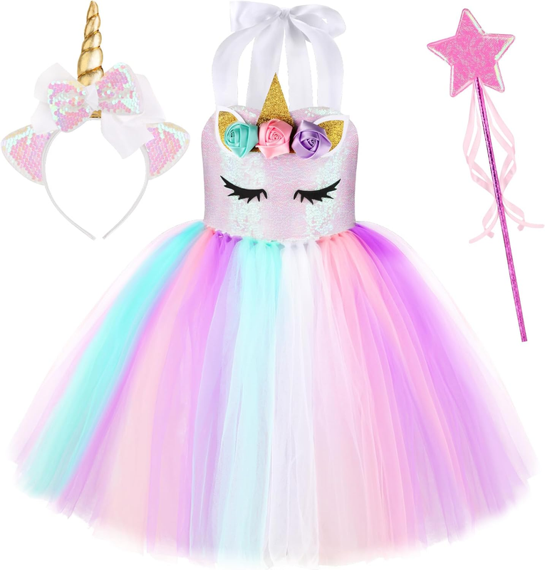 GIFTINBOX Girls Unicorn Princess Dress Unicorn Costume for Girls 3-8Y Halloween  Item image 11
