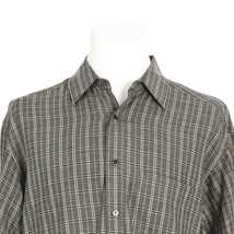 Banana Republic Green Beige Check Plaid Button Down Casual Dress Shirt M... - $14.84
