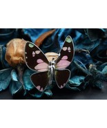 Navia Jewelry Butterfly Wings Graphium weiskei Silver Brooch Pendant NB-31W - $99.99