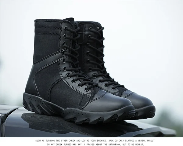  Black Boots Men Spring Autumn Special Forces  Boots Mens Bota Militar CS Army S - £215.08 GBP