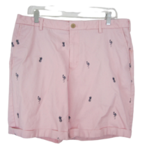 Izod Saltwater Stretch Men Shorts sz 34 (36&quot;) pink flamingo flat front c... - £17.13 GBP