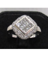 Authenticity Guarantee 
18K White Gold Quad Top 49 Diamond Ladies Sz 7.2... - £594.95 GBP
