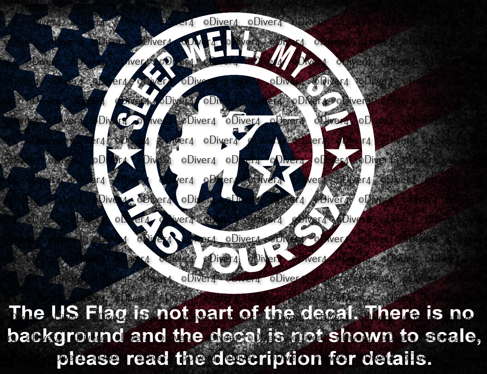 Sleep Well My Son Has Your Six US Army Car Truck Vinyl Decal US Seller USA - $6.72+