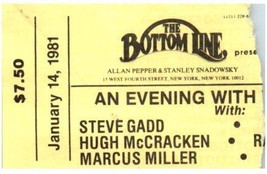 Steve Gadd Hugh McCracken Ticket Stub January 14 1981 Bottom Line New Yo... - $34.64