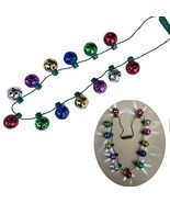  4  PACK JINGLE BELL Christmas Holiday LED Light Bulb Flashing 25&quot; Neckl... - $22.14 CAD