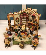 Vtg O’Well Santa &amp; His Elves at Dinner 12 Piece Set Two Sided Detailed i... - $260.53 CAD