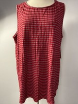 NWT Chico&#39;s Zenergy Plush Red and Gray Striped Tank Top Size XL - £14.88 GBP