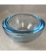 1980s Pairpoint Blue Aqua Heavy Glass 4.5 Inch Wide Bowl For Condiments ... - $64.92 CAD