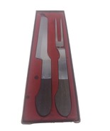 Vtg Burnco Wood Handle MCM Carving Set Kitchen Knife Stainless Steel 2 P... - $262.89 MXN