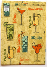 Cocktail Party Pattern Cotton Kitchen Towel Split P - Mojito, Cosmo, Pin... - $225.25 MXN