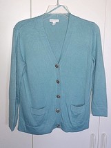 Charter Club Ladies 3/4-SLEEVE Blue CARDIGAN-S-WORN ONCE-FANCY Silver Buttons - £6.05 GBP