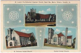 Postcard Church St Luke&#39;s Anglican  St Andrews United Central United Cochrane ON - £2.31 GBP