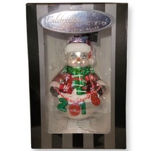Celebrations By Radko Snowman Glass Christmas Ornament Holiday 2016 With Box - £22.34 GBP