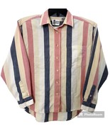 JW Jeans Wear Vintage 1980&#39;s Womens M Striped Long Sleeve Cotton Button ... - $27.24 CAD