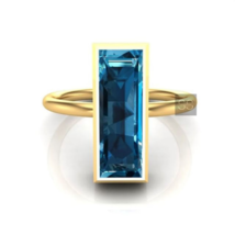 Blue Topaz Ring, 925 Sterling Silver Ring, Topaz Midi Gold Ring, November Birth - £53.25 GBP