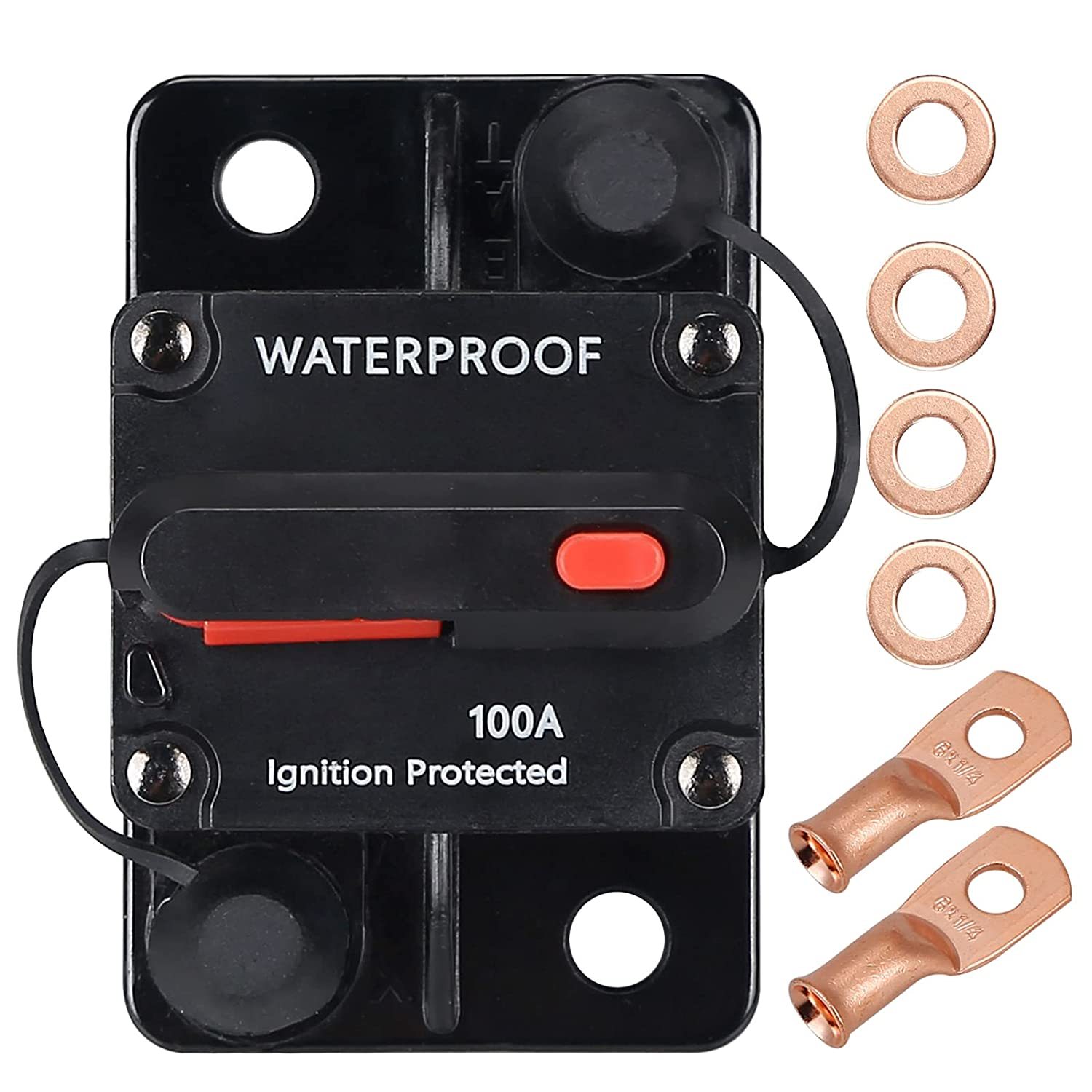 100 Amp Circuit Breaker, With Manual Reset, Waterproof, 12V-48V Dc, 30-3... - $33.99