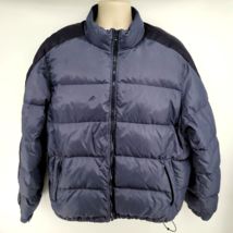 Eddie Bauer Mens Blue Coat Goose Down Quilted Puffer Jacket Size XL - £46.68 GBP