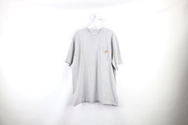 Vintage Carhartt Mens Large Spell Out Box Logo Short Sleeve Pocket T-Shirt Gray - £23.33 GBP