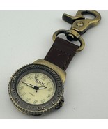 BUM Quartz Pocket Watch Men Bronze Snap-on Open Face Rotating Bezel New ... - €22,06 EUR