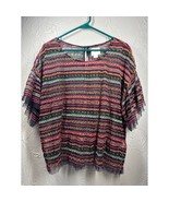Anthropologie Maeve Naples Embroidered Mesh Top Shirt Sheer Womens Size XL - $818.55 MXN