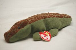 Ty Original Beanie Baby Ally Alligator Beanbag Plush Toy Swing &amp; Tush Ta... - $9.89