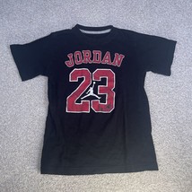 Nike Air Jordan T Shirt Black Jumpman 23 Spellout Size Medium 12-14 100%... - £6.35 GBP
