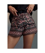   New Anthropologie Batik Helena Floral Shorts $161 SMALL 38 Black  - $83.70 CAD