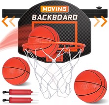 Moving Mini Basketball Hoop Indoor for Kids &amp; Adults 3 Balls &amp; 2 Air Pum... - £44.18 GBP