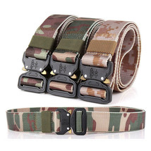 Men&#39;s Tactical Camouflage Web Belt with Metal Buckle 1.5&quot; Wide Nylon Wai... - £12.85 GBP