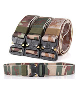 Men&#39;s Tactical Camouflage Web Belt with Metal Buckle 1.5&quot; Wide Nylon Wai... - $20.49