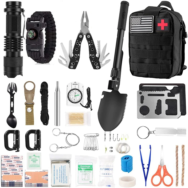 New Emergency Survival Gear First Aid Kit Camping Hunting Multifunctional - £72.26 GBP+