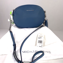 Michael Kors Bag Ginny Crossbody Medium Denim Blue Leather Messenger B2C - £71.20 GBP