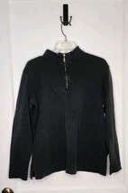 Size Medium Peruvian Connection 100% Pima Cotton Black Quarter Zip Top - $18.79